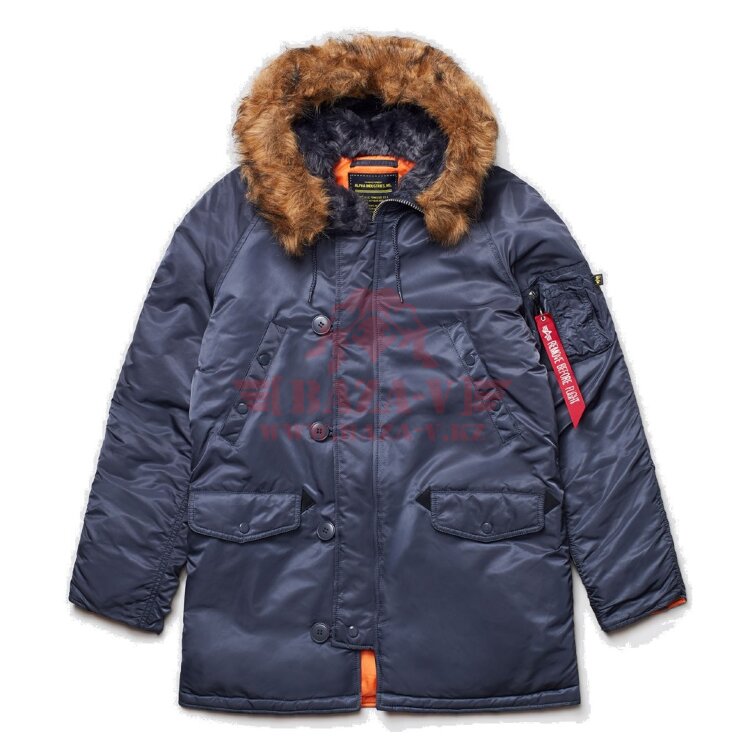 Куртка-парка Alpha Industries SLIM FIT N-3B (Steel Blue/Orange)