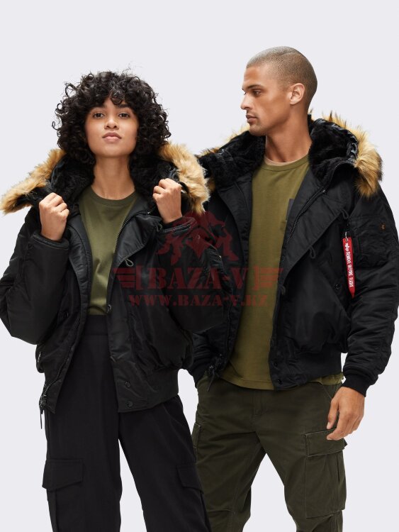 Куртка унисекс аляска Alpha Industries N-2B Short Waist Parka (Black)