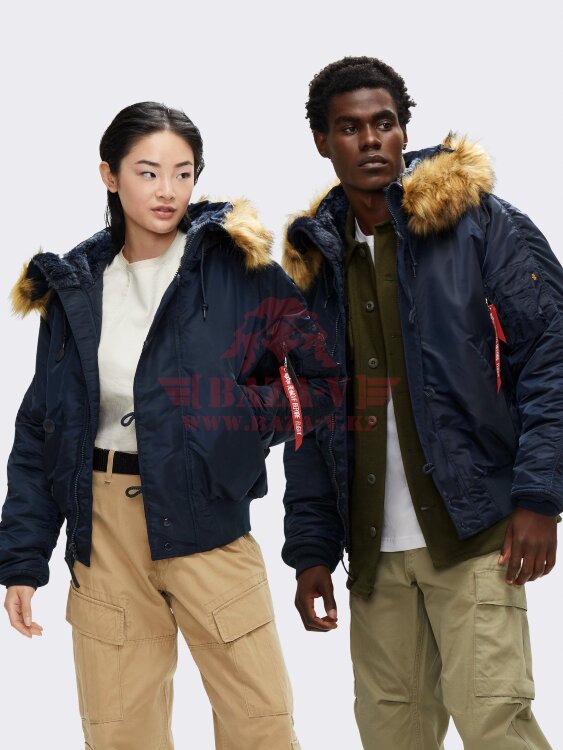 Куртка унисекс аляска Alpha Industries N-2B Short Waist Parka (Replica Blue)