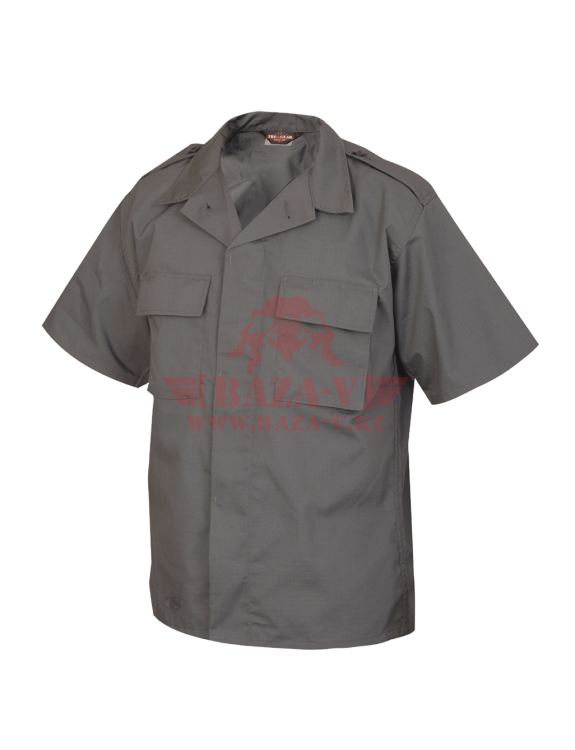 Тактическая рубашка с коротким рукавом TRU-SPEC Short Sleeve Tactical Shirt 6.5 oz 65/35 PC Rip-Stop (Charcoal)