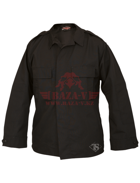 Тактическая рубашка с длинным рукавом TRU-SPEC Long Sleeve Tactical Shirt 6.5 oz. 65/35 PC Rip-Stop (Black)