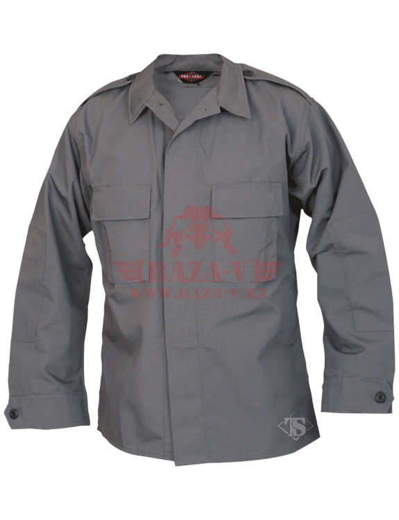 Тактическая рубашка с длинным рукавом TRU-SPEC Long Sleeve Tactical Shirt 6.5 oz. 65/35 PC Rip-Stop (Charcoal)