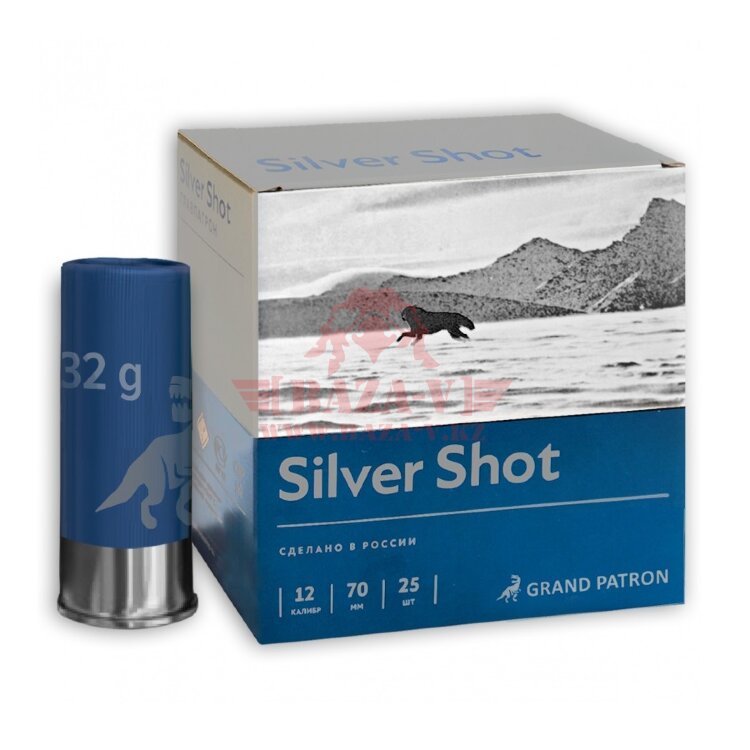 Патрон охотничий Grand Patron 12/70, дробь №3, SILVER SHOT, 32г