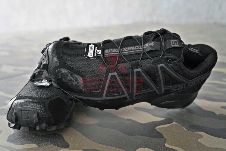 Тактические беговые кроссовки Salomon Speedcross 4 Wide Forces для пересеченной местности (Black)