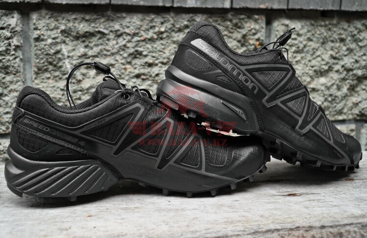 Тактические беговые кроссовки Salomon Speedcross 4 Wide Forces для пересеченной местности (Black)
