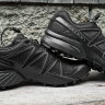 Тактические беговые кроссовки Salomon Speedcross 4 Wide Forces для пересеченной местности (Black)