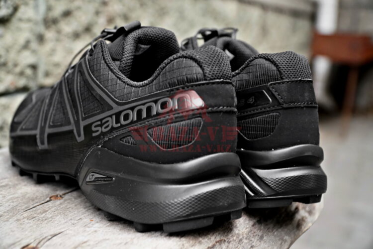 Тактические беговые кроссовки Salomon Speedcross 4 Wide Forces для пересеченной местности (Black)