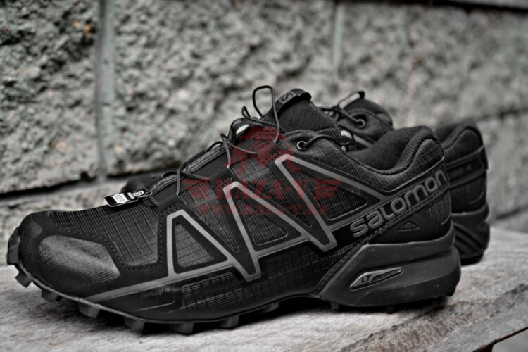 Тактические беговые кроссовки Salomon Speedcross 4 Wide Forces для пересеченной местности (Black)