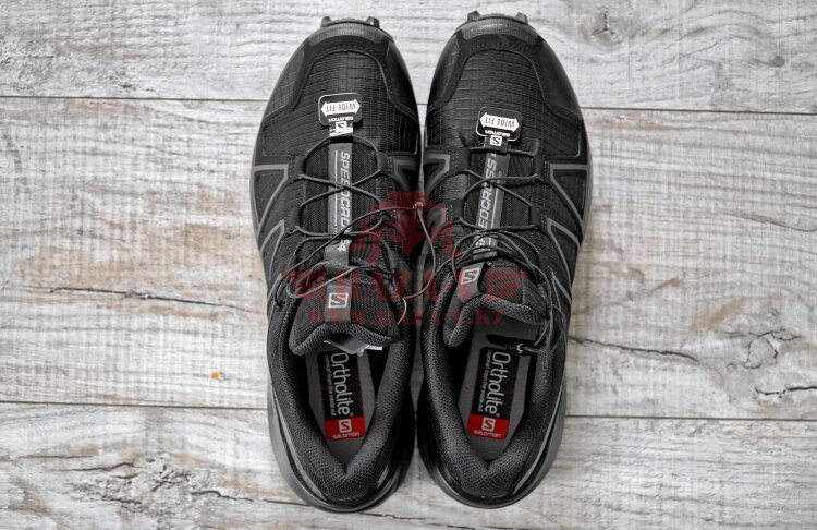 Тактические беговые кроссовки Salomon Speedcross 4 Wide Forces для пересеченной местности (Black)