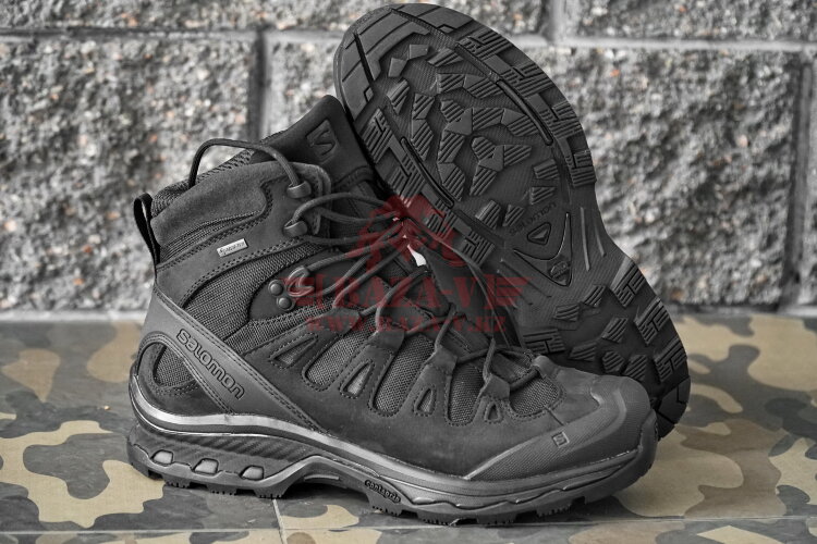 Тактические мембранные ботинки, стойкая к проколам подошва Salomon Quest 4D GTX Forces 2 EN (Black)