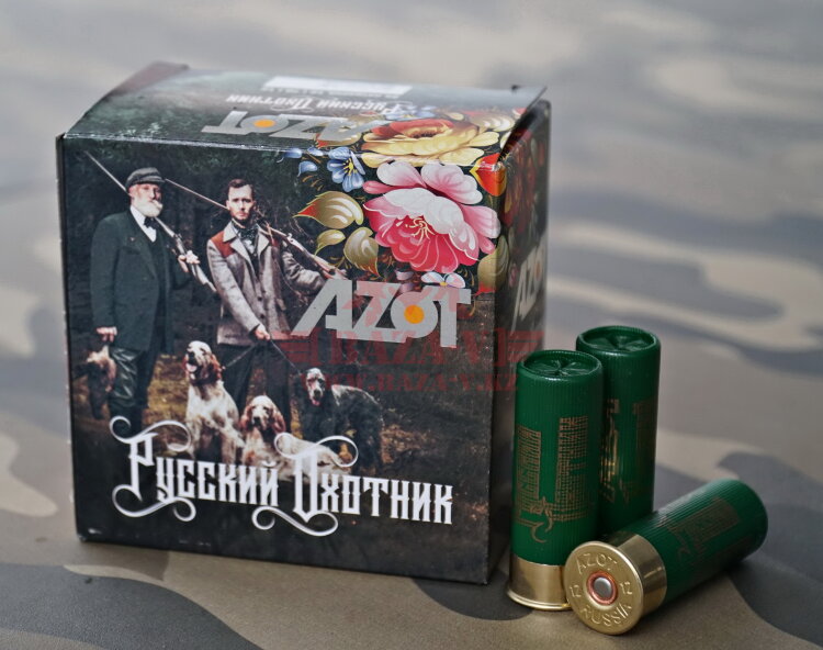 Патрон охотничий Azot «Русский Охотник» 12/70, дробь №3, б/к, 32г