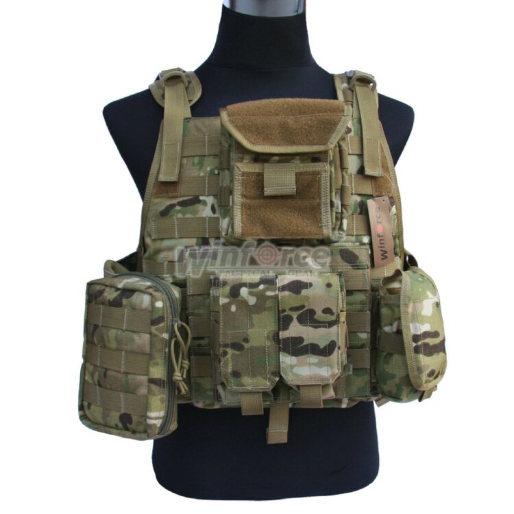 Разгрузочный жилет с подсумками Winforce™ Plate Carrier w/Cummerbund MOLLE (MultiCam)