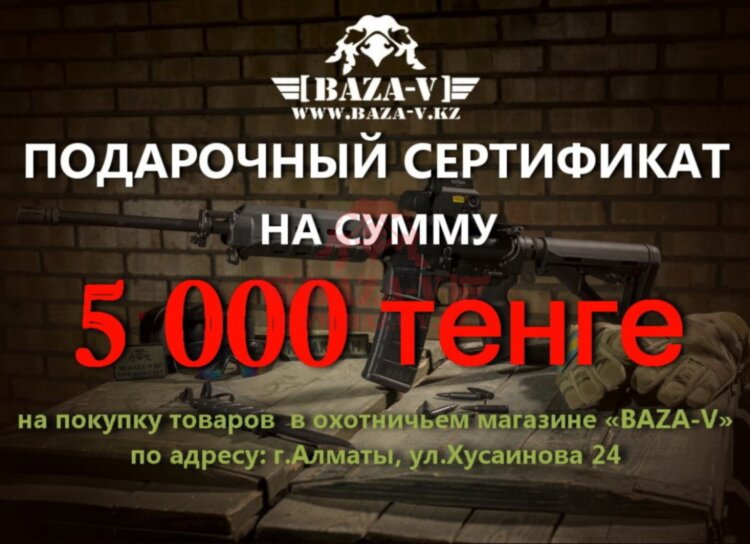 Подарочный сертификат BAZA-V на сумму 5000тг