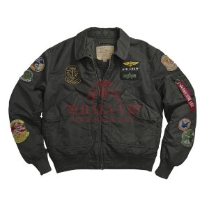 Куртка-бомбер Alpha Industries CWU Pilot Jacket (Sage Black)
