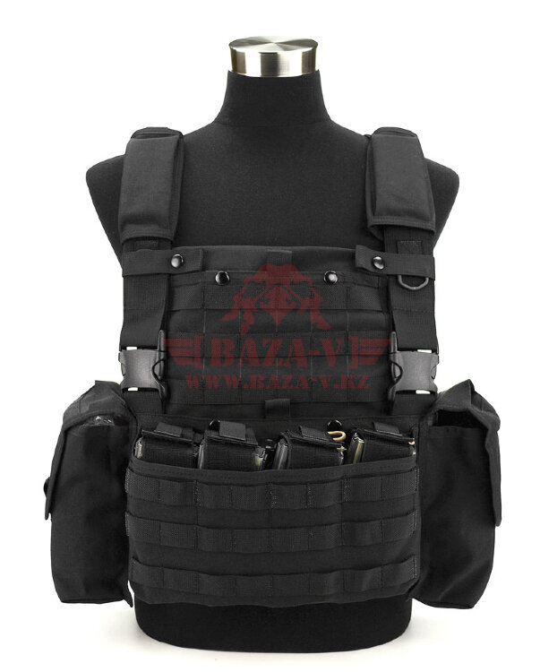 Разгрузочный жилет J-Tech® CP-6 Combat Chest Rig с возможностью установки бронеплит (Black)