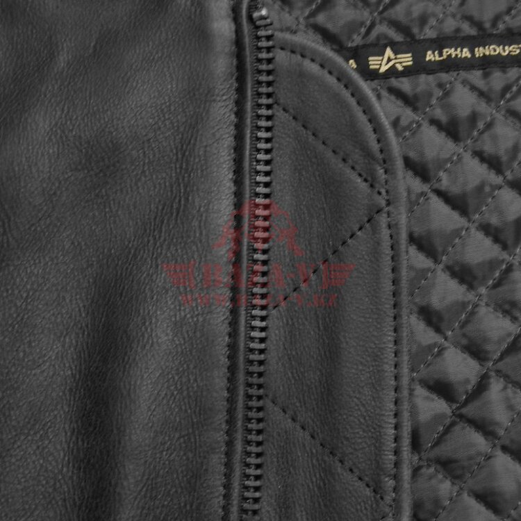 Кожаная куртка-бомбер Alpha Industries MA-1 Leather Flight Jacket (Black)