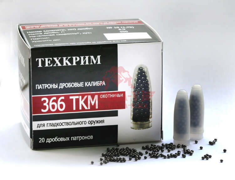 Охотничьи патроны Техкрим .366 ТКМ дробь №10, 6.2г