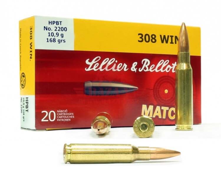 Патрон нарезной охотничий Sellier & Bellot .308 Win пуля HPBT 11.7г